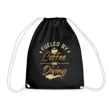 Fueled by Coffee and Diving Tauchermaske Scuba - Turnbeutel - Schwarz - Vorne