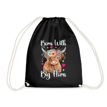 Vache des Highlands Hochlandkuh - Sac de sport léger - noir - Devant