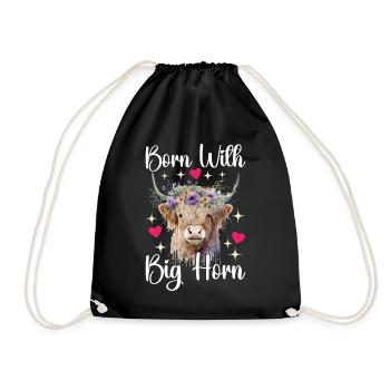 Vache des Highlands Hochlandkuh - Sac de sport léger - noir - Devant