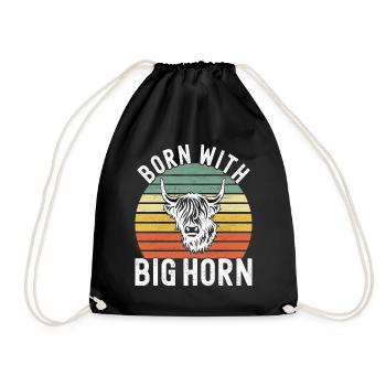 Vache des Highlands Hochlandkuh - Sac de sport léger - noir - Devant