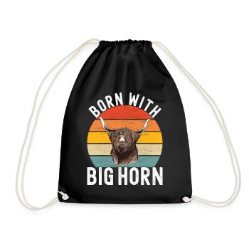 Vache des Highlands Hochlandkuh - Sac de sport léger - noir - Devant