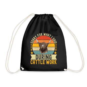 Vache des Highlands Hochlandkuh - Sac de sport léger - noir - Devant