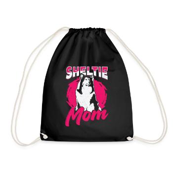 Sheltie Maman Chien Shetland Chien de berger Amoureux Cadeau - Sac de sport léger - noir - Devant