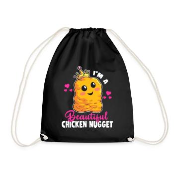 Je suis une belle pépite de poulet Kawaii Nug Life - Sac de sport léger - noir - Devant