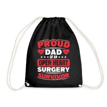 Herztransplantation Herzoperation Herz OP Dad - Turnbeutel - Schwarz - Vorne