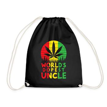 Worlds Dopest Onkel Rasta Jamaikanisches Gras Cannabi - Turnbeutel - Schwarz - Vorne