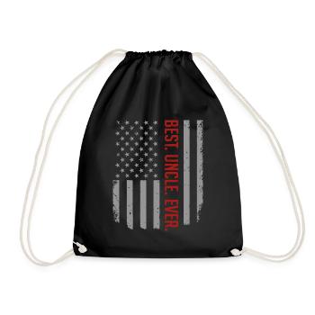 Herren bester Onkel aller Zeiten US-amerikanische Flagge Geschenk - Turnbeutel - Schwarz - Vorne
