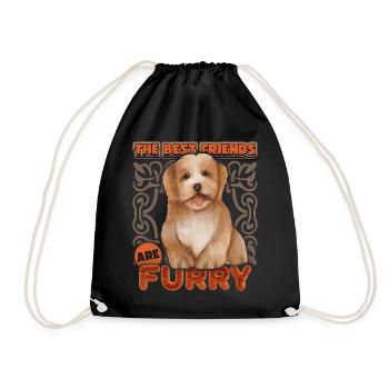 Bichon Chien havanais, aquarelle vintage, chien de race - Sac de sport léger - noir - Devant