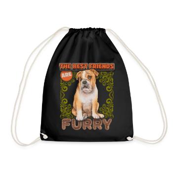 Bouledogue anglais, chien, drôle de bouledogue anglais - Sac de sport léger - noir - Devant