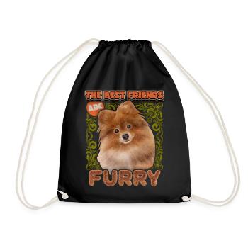 Pomeran, Spitz illustration vintage, chien disant - Sac de sport léger - noir - Devant