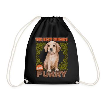 Vintage Cocker Spaniel Welpe, Hund, Spruch - Turnbeutel - Schwarz - Vorne