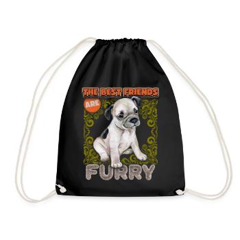 French Bulldog Puppy French Bulldog Saying - Drawstring Bag - black - Front