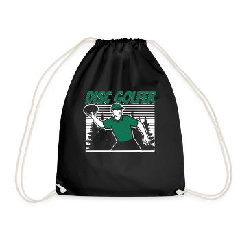Disc Golfer Disc Golfer Frisbee Golf Basket Disc - Drawstring Bag - black - Front