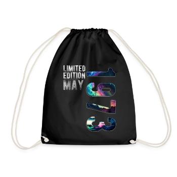 Limited Edition 1973 Mai Geburtstag Nordlichter - Turnbeutel - Schwarz - Vorne