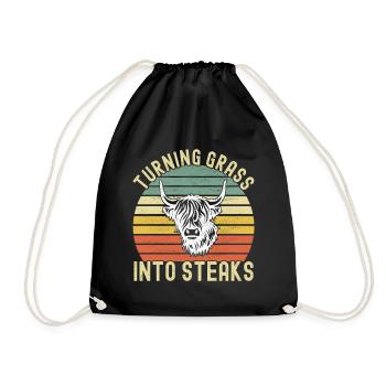 Vache des Highlands Hochlandkuh - Sac de sport léger - noir - Devant