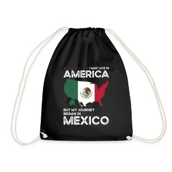 Born Mexican Mexico American USA Citizenship - Drawstring Bag - black - Front