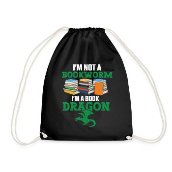 Librarian Bookworm Book Nerd Reading Library - Drawstring Bag - black - Front