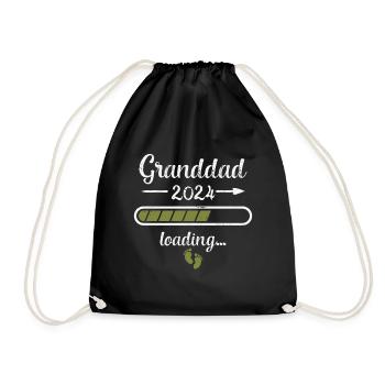 Granddad 2024 Loading Pregnancy Grandfather Birth - Drawstring Bag - black - Front