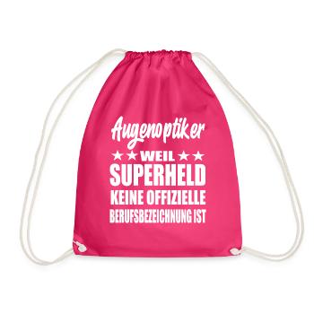 Augenoptiker Superheld Spruch - Turnbeutel - Fuchsia - Vorne