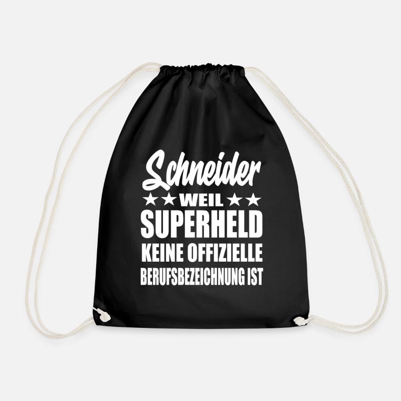 Schneider Superheld Spruch - Turnbeutel - Schwarz