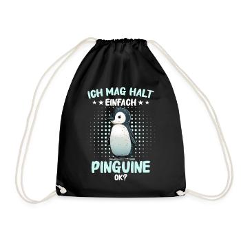 Pinguin Zwergpinguine Kaiserpinguin - Turnbeutel - Schwarz - Vorne