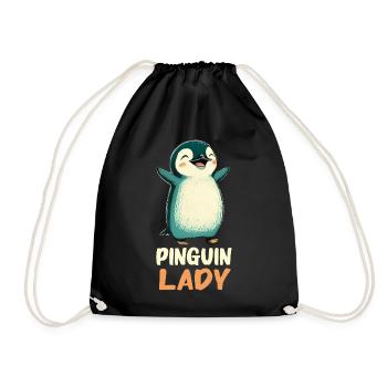 Pinguin Zwergpinguine Kaiserpinguin - Turnbeutel - Schwarz - Vorne