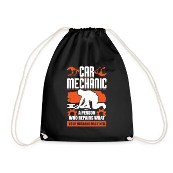 Funny Automotive Car Mechanic Gift - Turnbeutel - Schwarz - Vorne