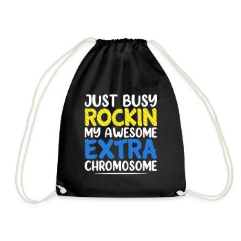 Down Syndrome Awareness Toddler Kids Boys Girls - Drawstring Bag - black - Front