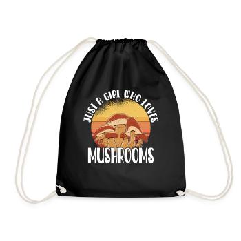 Mushroom picker mushroom mushroom hunter mushroom lover mushroom farm - Drawstring Bag - black - Front
