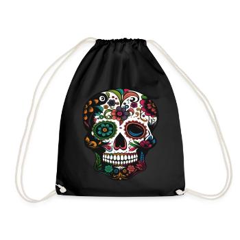 Tête de mort, fête des morts au Mexique - Sac de sport léger - noir - Devant