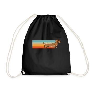 Dachshund Geschenk Dixie Wiener Doxie Dackel - Turnbeutel - Schwarz - Vorne