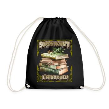 Bücher, lustiger Spruch für Bücherwurm Leseratte - Turnbeutel - Schwarz - Vorne