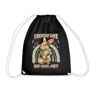 Lapin Kawaii Illustration Lapin Hip-Hop - Sac de sport léger - noir - Devant