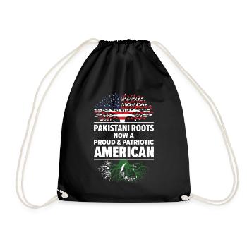 Born Pakistani Pakistan American USA Citizenship - Drawstring Bag - black - Front