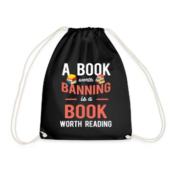 Librarian Bookworm Book Nerd Reading Library - Drawstring Bag - black - Front