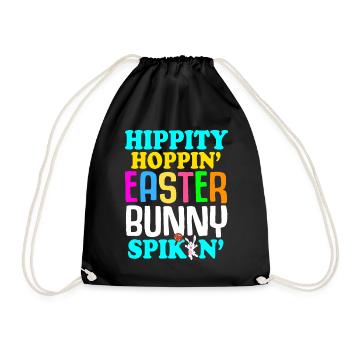 Easter Volleyball Holiday Rabbit Sport - Drawstring Bag - black - Front