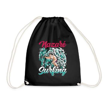 Nazaré Surf Vagues Surfer Surf - Sac de sport léger - noir - Devant