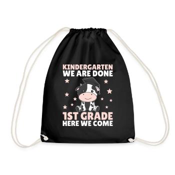 Kids Kindergarten graduate Kuh 1st grade - Turnbeutel - Schwarz - Vorne