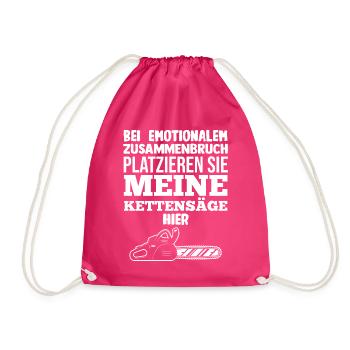 Baumfäller Holzfäller Zimmermann Kettensäge - Turnbeutel - Fuchsia - Vorne
