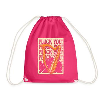 Pluck You Harfe Konzertharfe Harfenmusik - Turnbeutel - Fuchsia - Vorne
