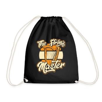 The String Master Harp Concert Harp Harpist - Drawstring Bag - black - Front