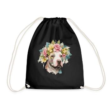 American Staffordshire Terrier Flower Crown Pet Do - Turnbeutel - Schwarz - Vorne