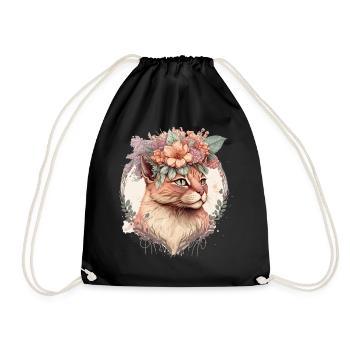 Cute Singapura Cat Flower Crown Cats Pet Kitten - Turnbeutel - Schwarz - Vorne