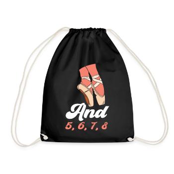 Ballet Dancer Dance Girl Ballerina - Drawstring Bag - black - Front
