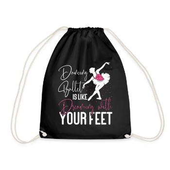 Ballet Dancer Dance Girl Ballerina - Drawstring Bag - black - Front