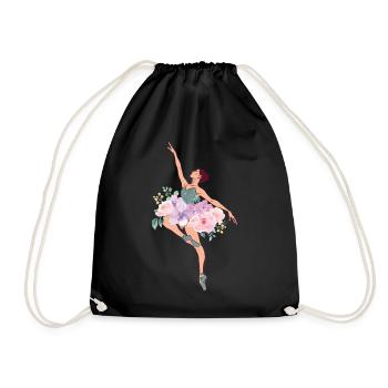 Ballet Dancer Dance Girl Ballerina - Drawstring Bag - black - Front