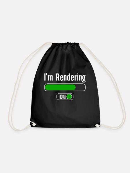 I'm RenderingVideoeditor Bearbeitender Videofilmer - Turnbeutel - Schwarz