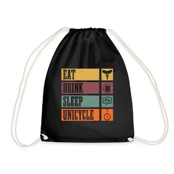 Unicycle Manger Boire Dormir Unicycle Aime le monocycle - Sac de sport léger - noir - Devant