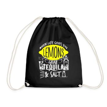 Das Leben gibt dir Zitronen, schnapp dir Tequila, Salz, Cinco Mayo - Turnbeutel - Schwarz - Vorne