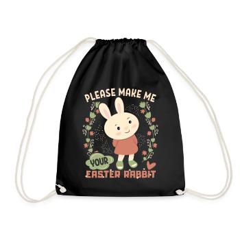Lapin de Pâques, lapin de Pâques lapin rétro vintage disant - Sac de sport léger - noir - Devant